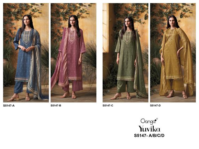 Ganga yuvika 5147 lavina dress material wholesale